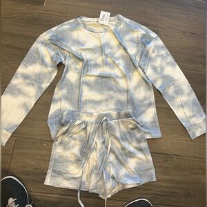 BRAND NEW Blue Tie Dye Pajama Set Size M